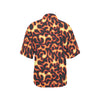 Flame Fire Themed Print Women's Hawaiian Shirt