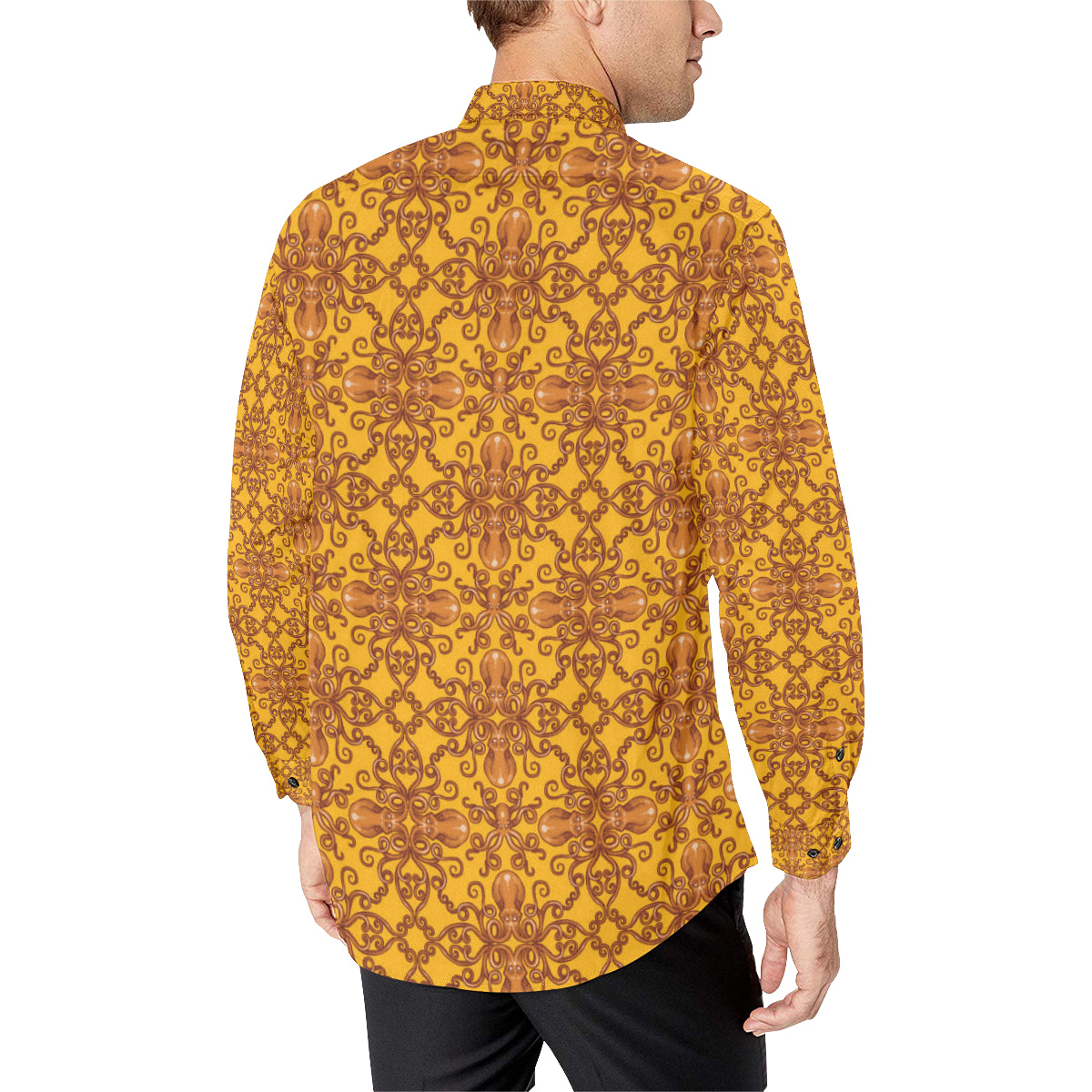 Octopus Background Design Print Men's Long Sleeve Shirt