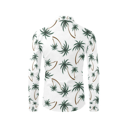 Palm Tree Pattern Print Design PT07 Men's Long Sleeve Shirt