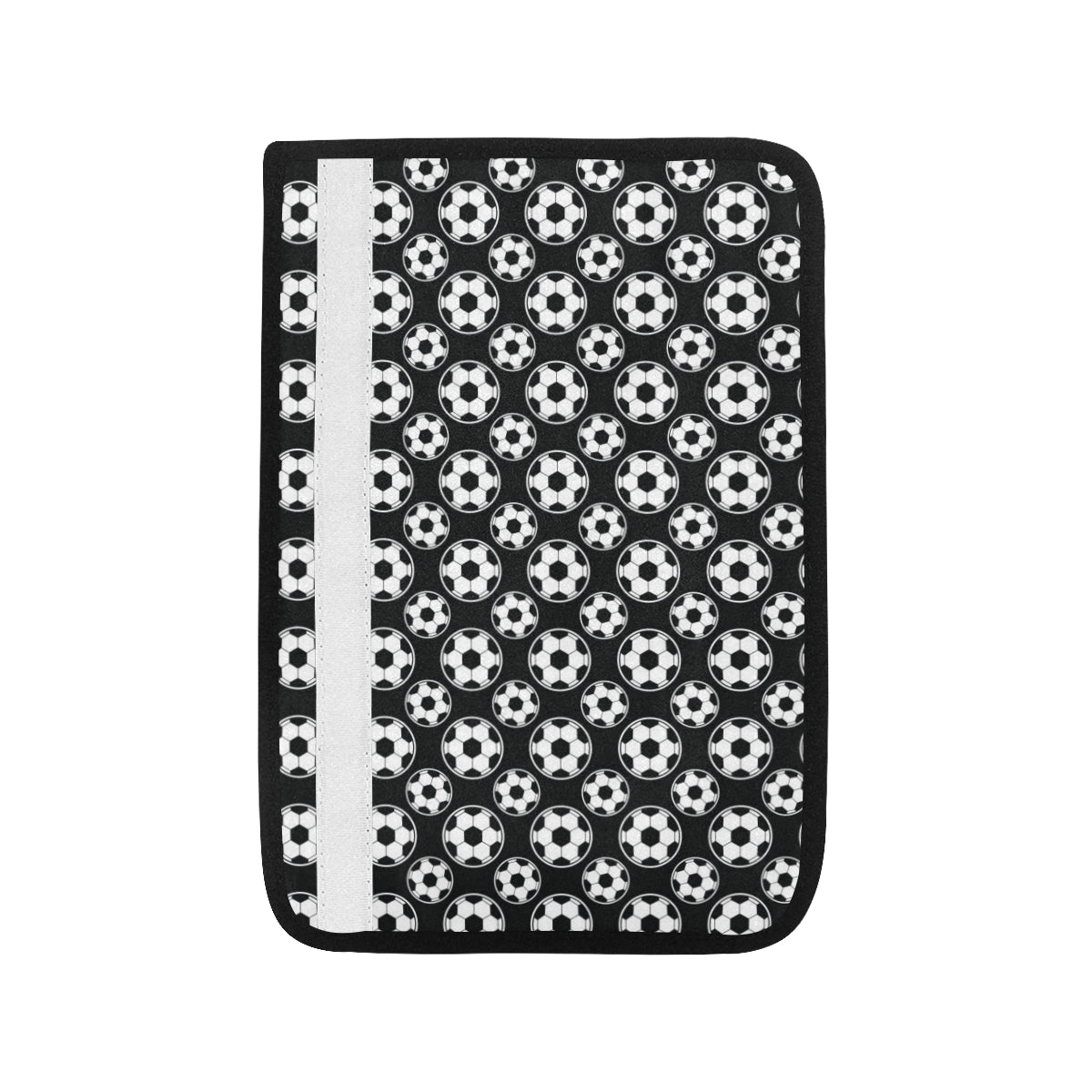 Soccer Ball Black Print Pattern Car Seat Belt Cover