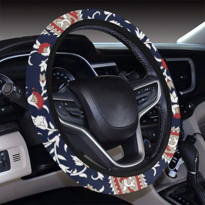 Paisley Pattern Print Design A05 Steering Wheel Cover with Elastic Edge