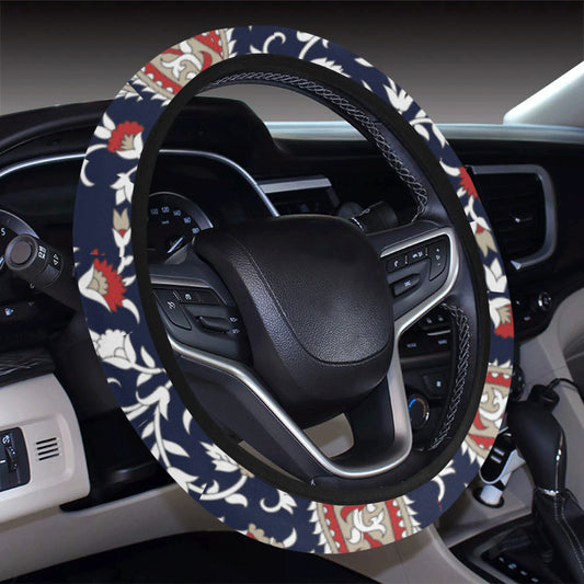 Paisley Pattern Print Design A05 Steering Wheel Cover with Elastic Edge