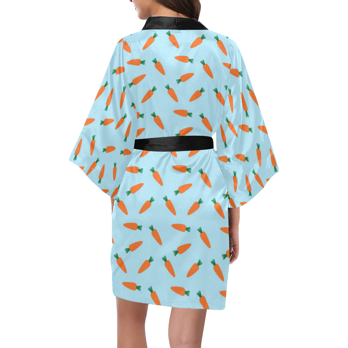 Carrot Pattern Print Design 03 Women's Short Kimono