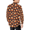 Basketball Black Background Pattern Men's Long Sleeve Shirt