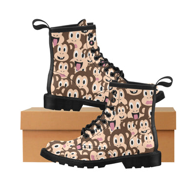 Emoji Monkey Print Pattern Women's Boots