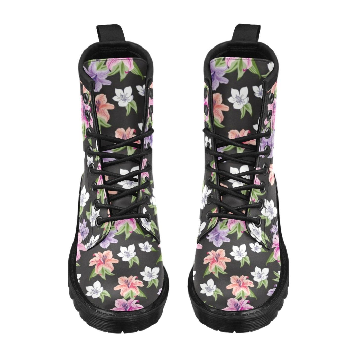 Lily Pattern Print Design LY02 Women's Boots