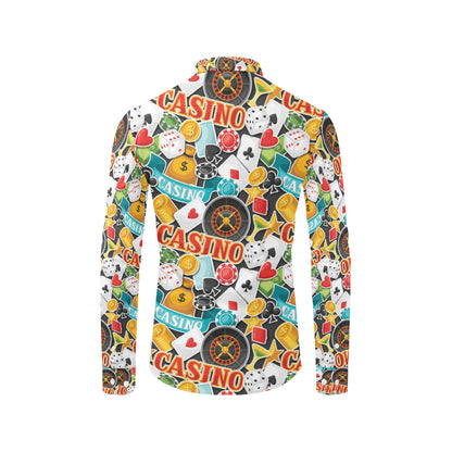 Casino Pattern Print Design 03 Men's Long Sleeve Shirt