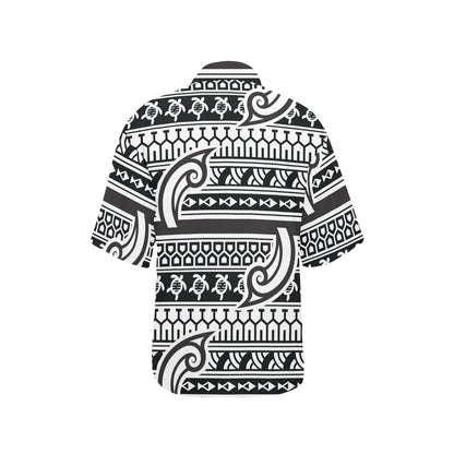 Samoan Style Print Design LKS305 Women's Hawaiian Shirt