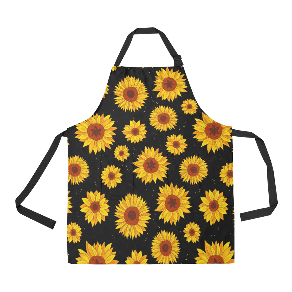 Sunflower Pattern Print Design SF09 Apron with Pocket