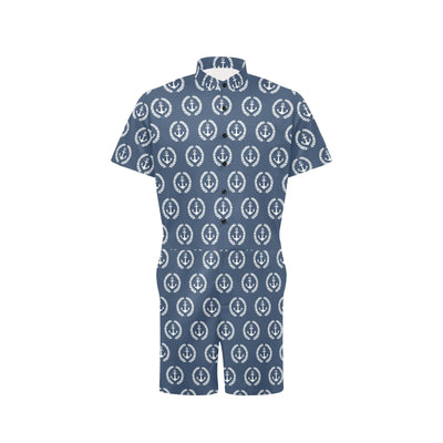 Anchor Pattern Print Design 04 Men's Romper