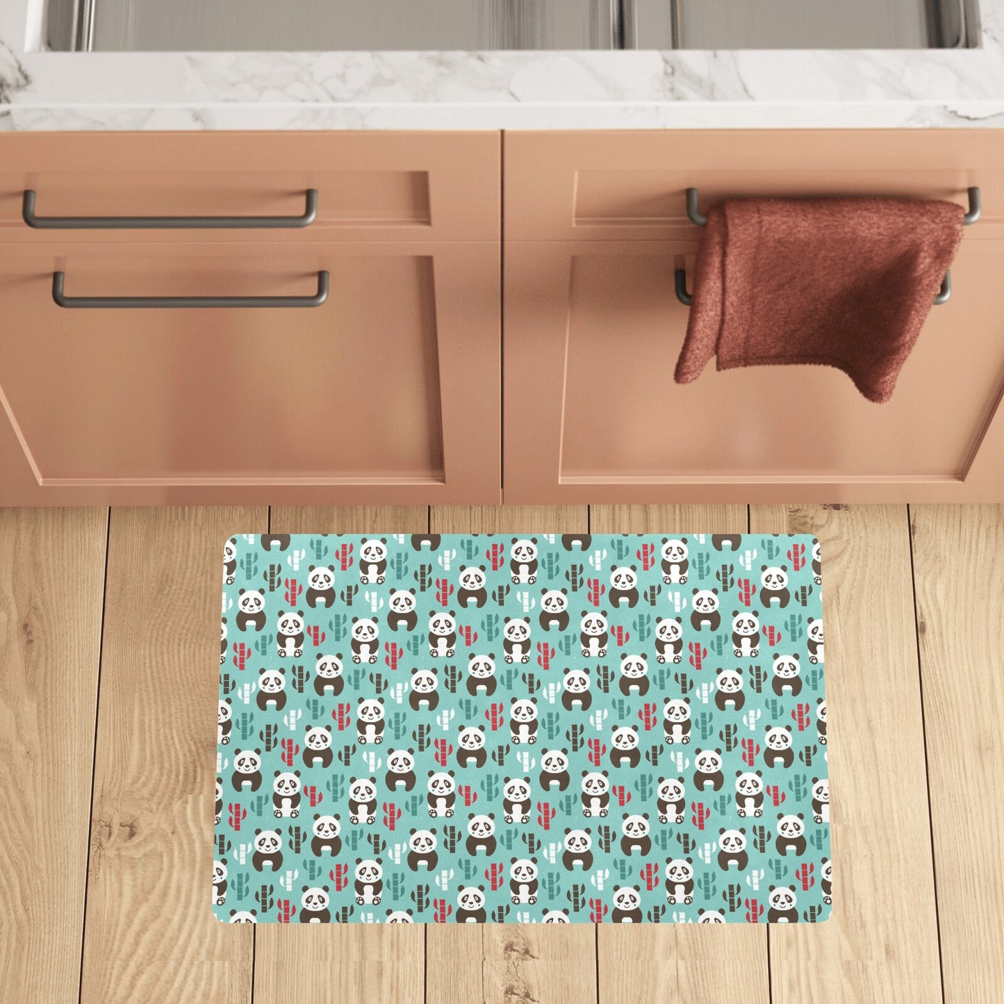 Panda Bear Cute Themed Print Kitchen Mat