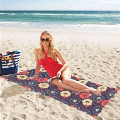 Tropical Flower Print Design LKS302 Beach Towel 32" x 71"