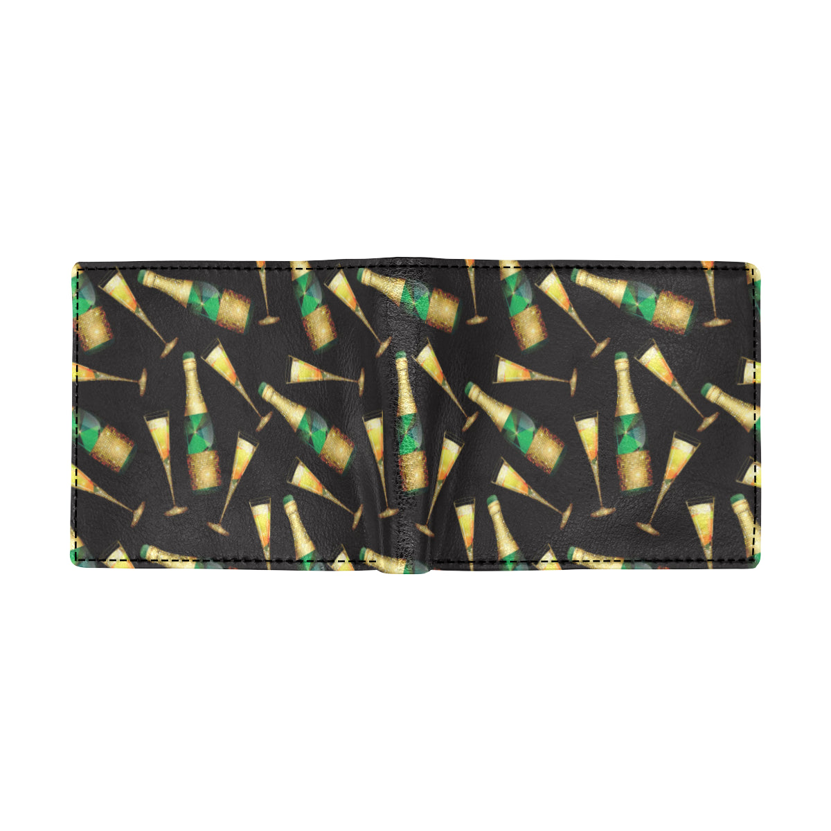 Champagne Pattern Print Design 02 Men's ID Card Wallet