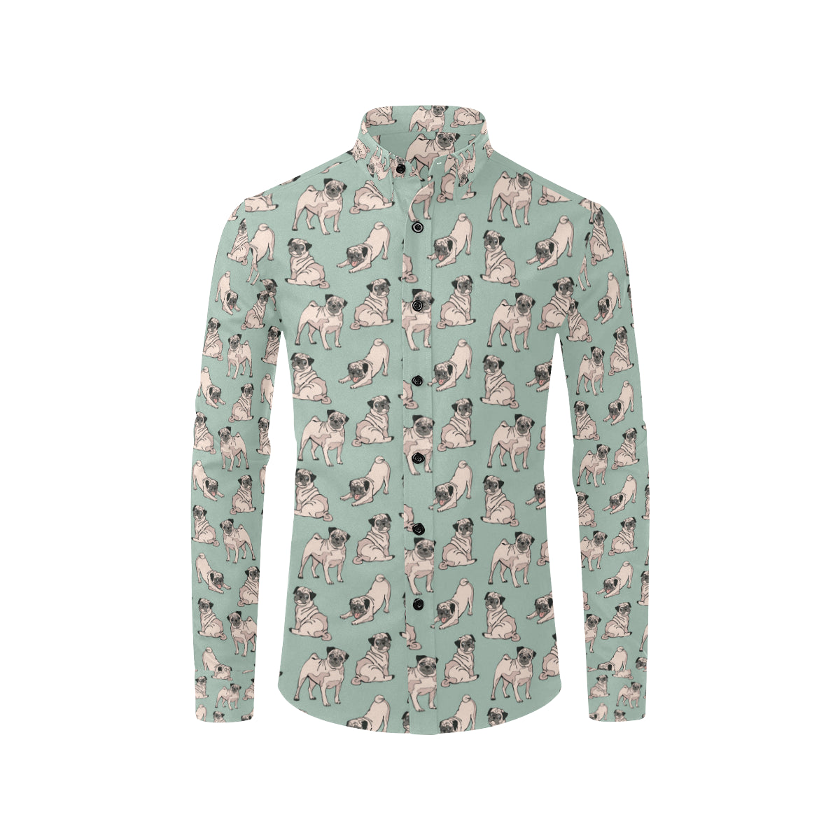 Pug Pattern Print Design A01 Men's Long Sleeve Shirt