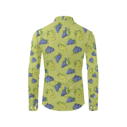 Grape Pattern Print Design GP08 Men's Long Sleeve Shirt