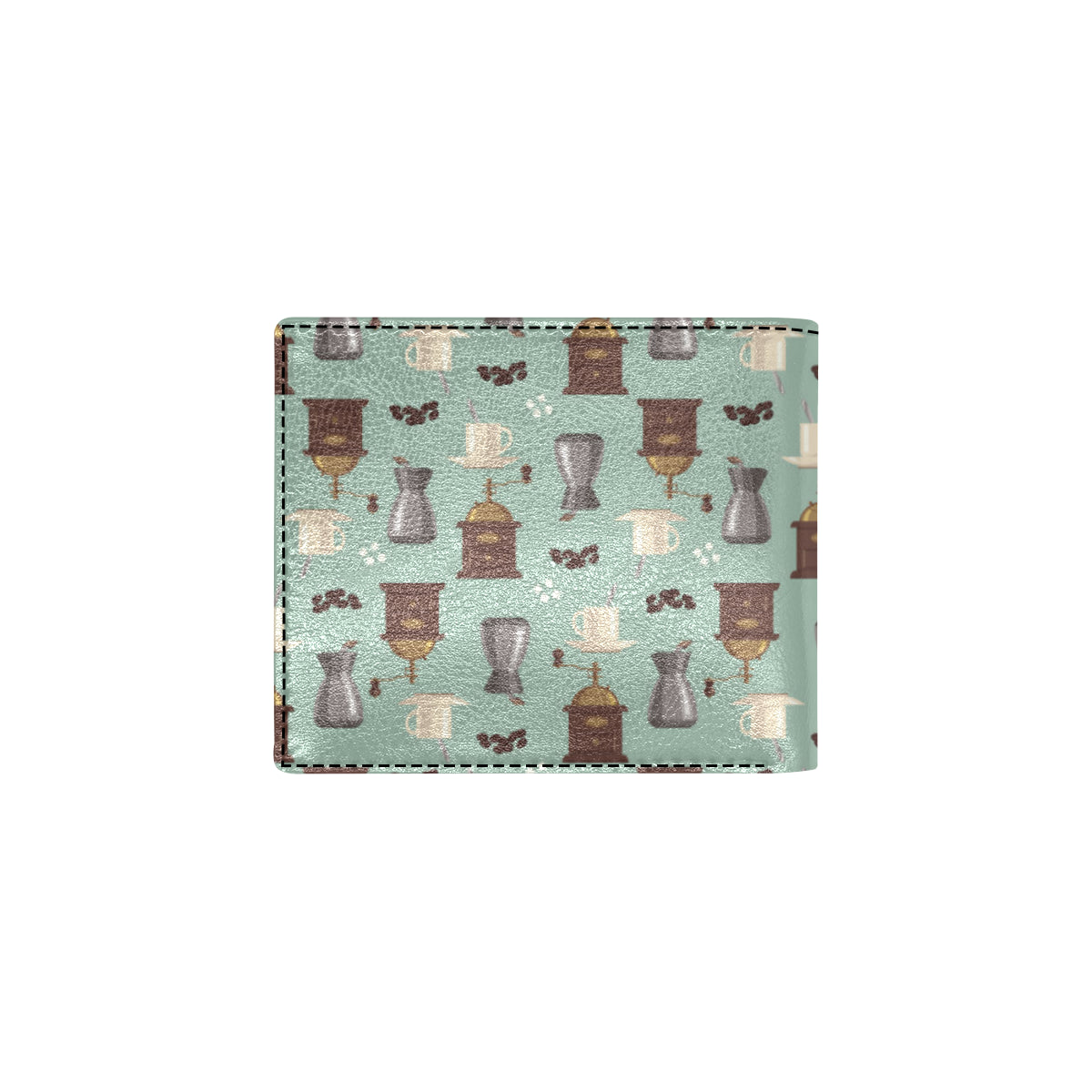 Coffee Pattern Print Design 04 Men's ID Card Wallet