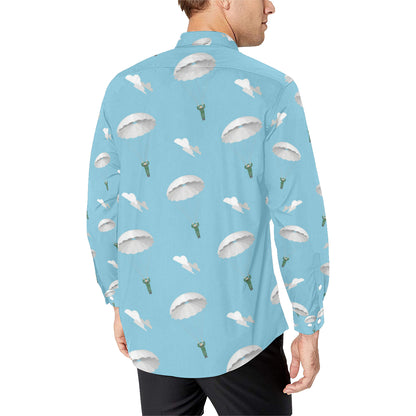 Paratrooper Pattern Print Design A02 Men's Long Sleeve Shirt