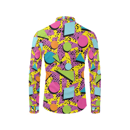 80s Pattern Print Design 1 Men's Long Sleeve Shirt