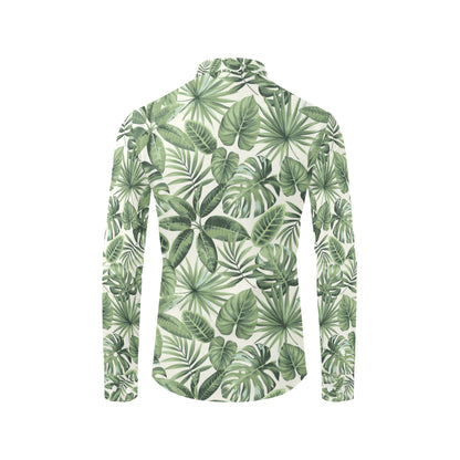 Palm Leaves Pattern Print Design PL014 Men's Long Sleeve Shirt