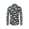 Panda Bear Bamboo Themed Print Men's Long Sleeve Shirt