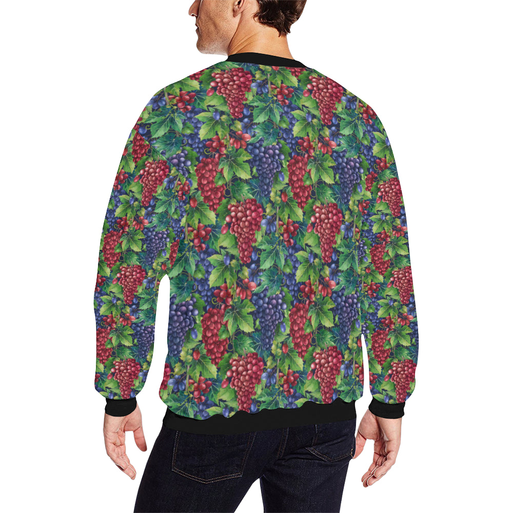 Grape Pattern Print Design GP02 Men Long Sleeve Sweatshirt
