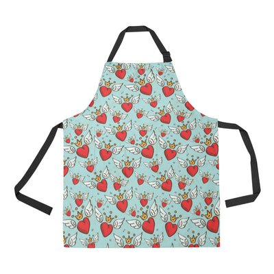 Angel Wings Heart Pattern Print Design 02 Apron with Pocket