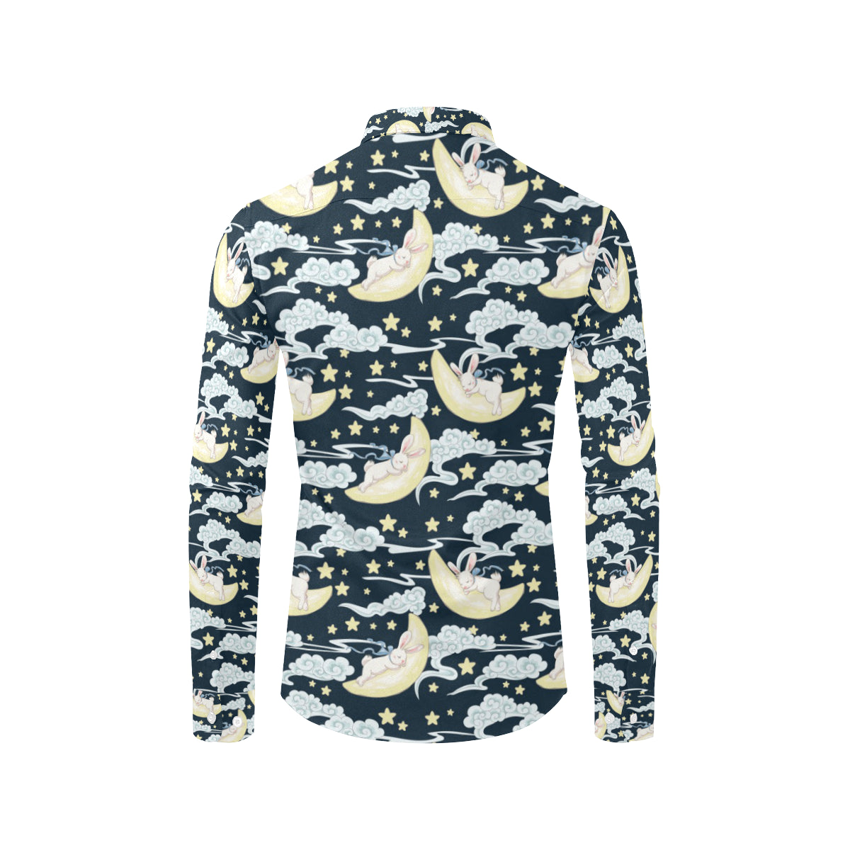 Rabbit Sleeping Pattern Print Design RB08 Men's Long Sleeve Shirt