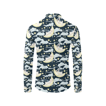 Rabbit Sleeping Pattern Print Design RB08 Men's Long Sleeve Shirt