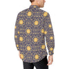 Celestial Gold Sun Face Men's Long Sleeve Shirt