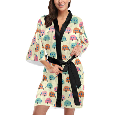 Camper Pattern Print Design 06 Women's Short Kimono