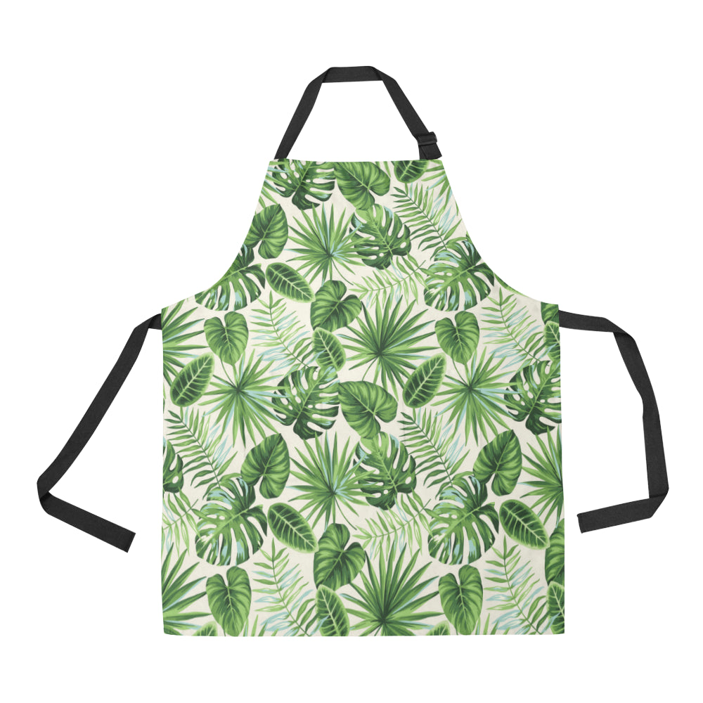 Palm Leaf Pattern Print Design A01 Apron with Pocket