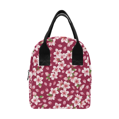 Cherry Blossom Pattern Print Design CB06 Insulated Lunch Bag