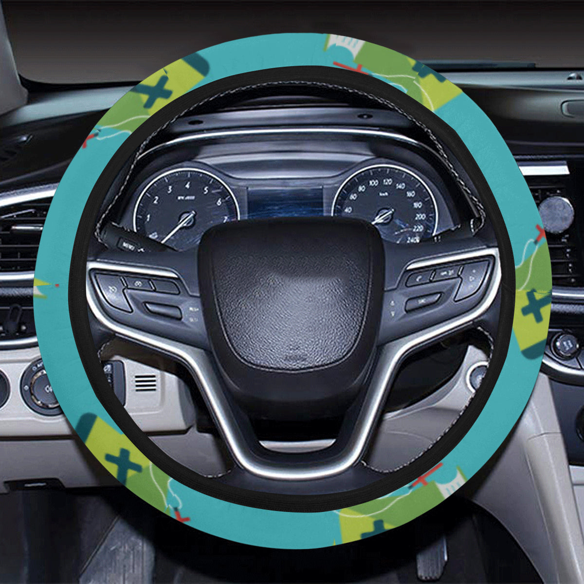Bible Pattern Print Design 01 Steering Wheel Cover with Elastic Edge