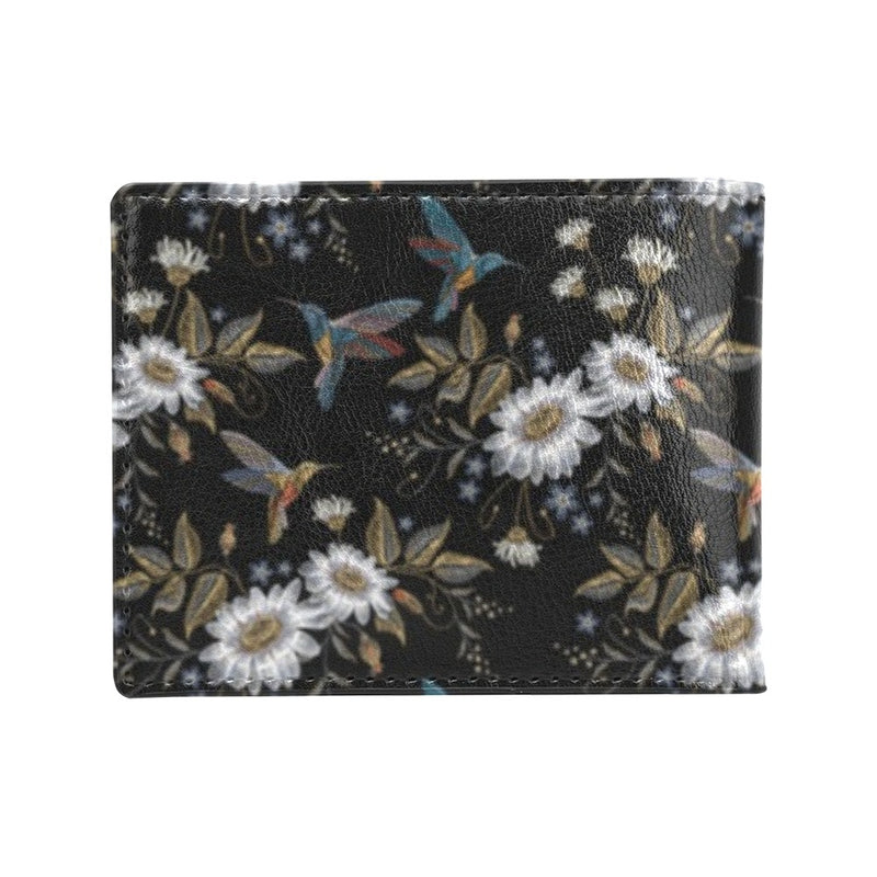 Hummingbird with Embroidery Themed Print Men's ID Card Wallet