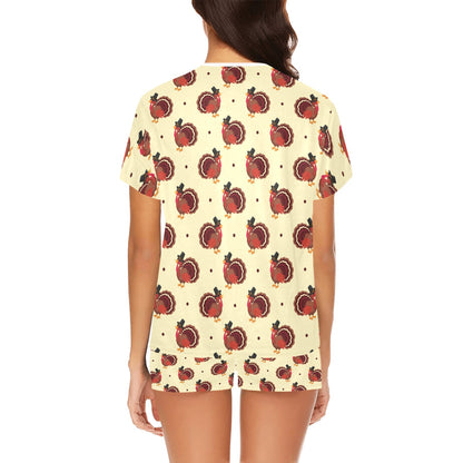Thanksgiving Print Design LKS3010 Women's Short Pajama Set