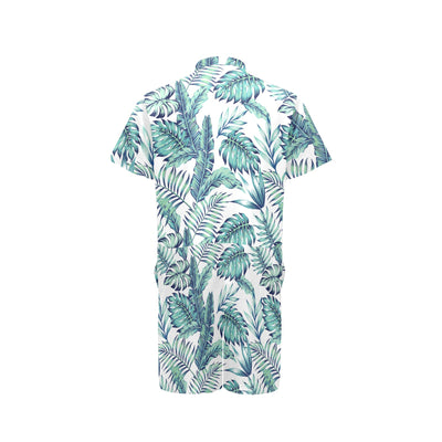 Pattern Tropical Palm Leaves Men's Romper