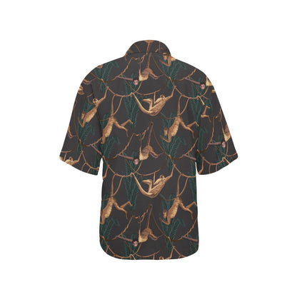 Monkey Pattern Print Design 02 Women's Hawaiian Shirt