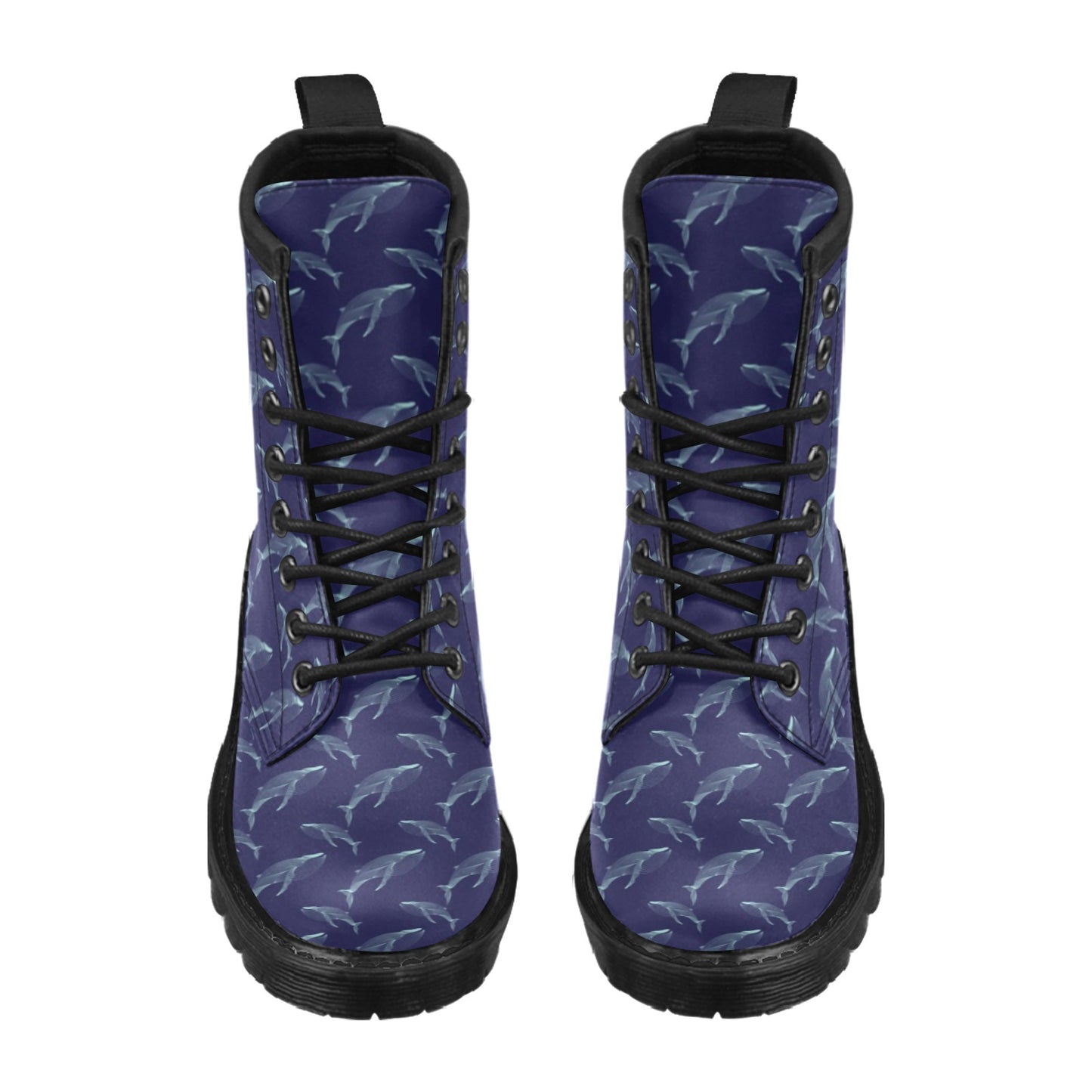 Blue Whale Print Design LKS402 Women's Boots