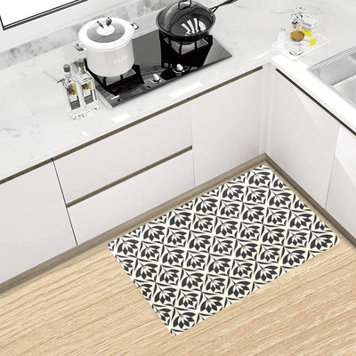 Lotus Pattern Print Kitchen Mat