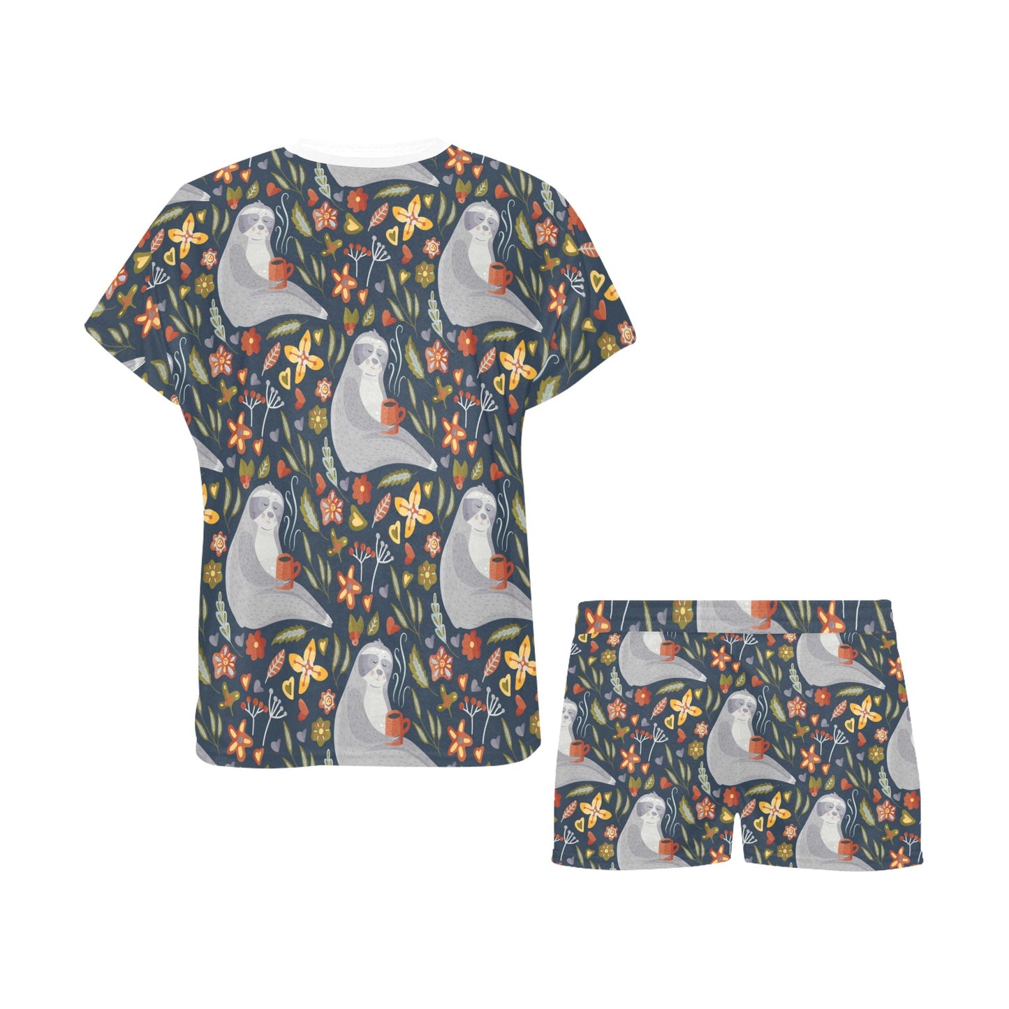Sloth Print Design LKS303 Women's Short Pajama Set