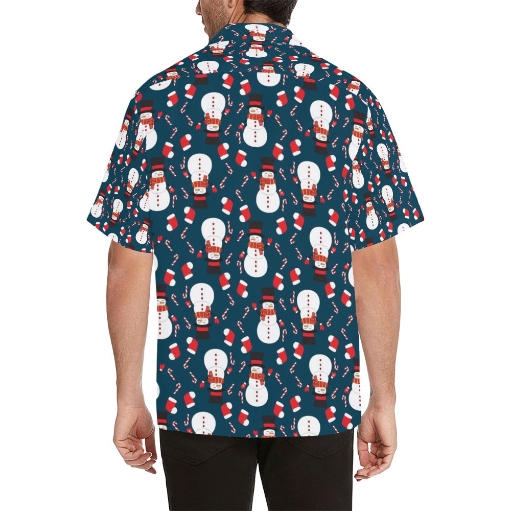Snowman Print Design LKS301 Men's Hawaiian Shirt