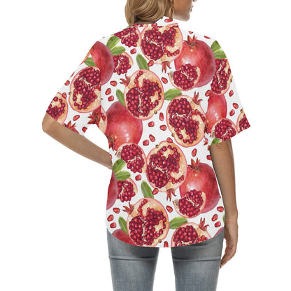 Pomegranate Pattern Print Design PG03 Women's Hawaiian Shirt