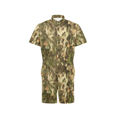 Camo Realistic Tree Texture Print Men's Romper