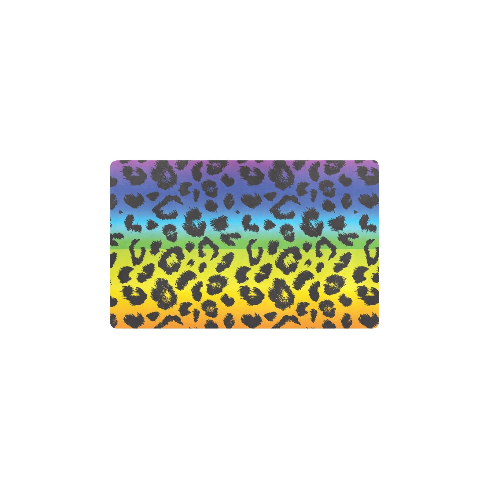 Rainbow Leopard Pattern Print Design A01 Kitchen Mat