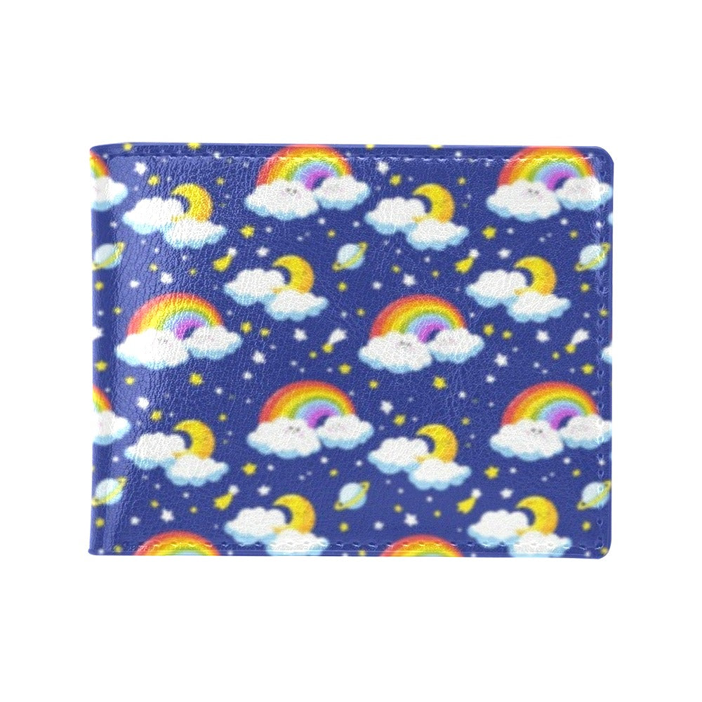 Rainbow Space Design Print Men's ID Card Wallet