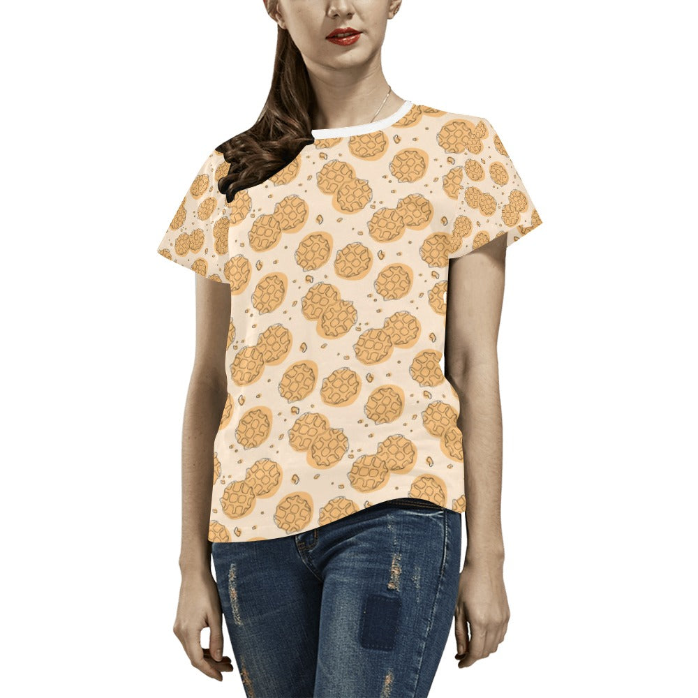 Waffle Print Design LKS303 Women's  T-shirt