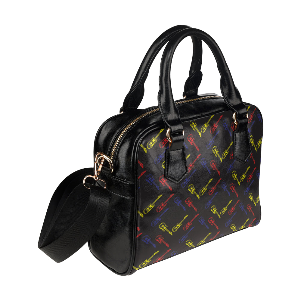 Electric Guitar Pattern Print Design 03 Shoulder Handbag