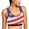 American flag Print Sports Bra