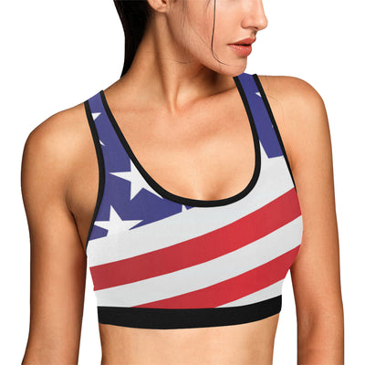 American flag Print Sports Bra