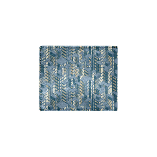 City  Pattern Print Design 01 Men's ID Card Wallet